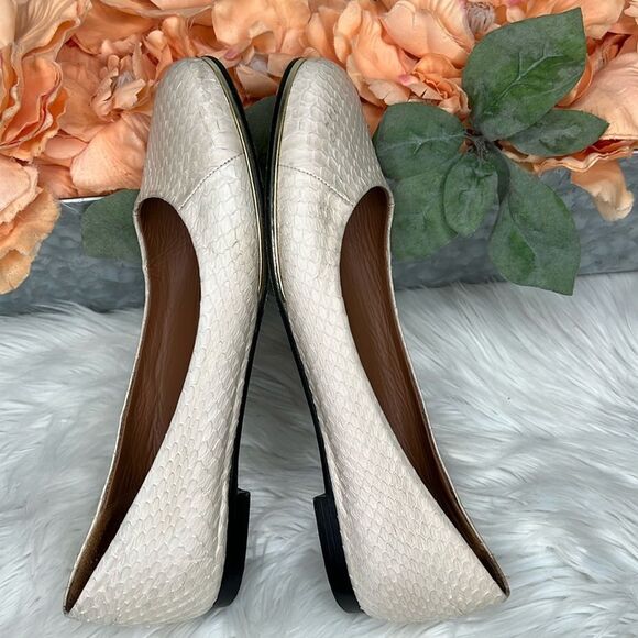 Givenchy Snakeskin Ballet Round Toes Flats Sz 37.5 - Picture 6 of 13